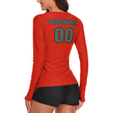 Custom Orange Red Blue Green Women's Long-Sleeve Shirt