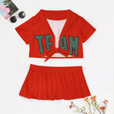 Custom Orange Red Blue Green Cheerleading Uniform Set