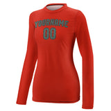 Custom Orange Red Blue Green Women's Long-Sleeve Shirt