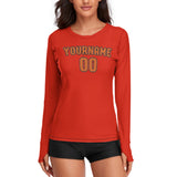 Custom Orange Red Orange Women's Long-Sleeve Shirt