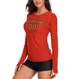 Custom Orange Red Orange Women's Long-Sleeve Shirt