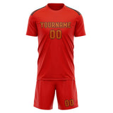 Custom Orange Red Orange Soccer Jersey