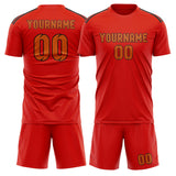 Custom Orange Red Orange Soccer Jersey