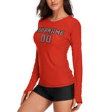 Custom Orange Red Copper Rose Women's Long-Sleeve Shirt