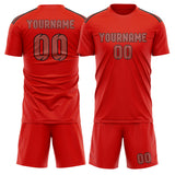 Custom Orange Red Copper Rose Soccer Jersey