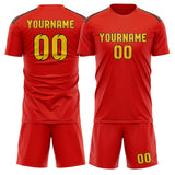 Custom Orange Red Gold Soccer Jersey