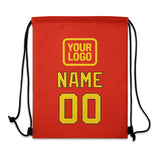 Custom Orange Red Gold Drawstring Bag