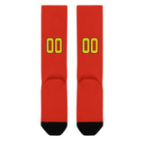 Custom Orange Red Gold Knee-High Sock