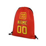 Custom Orange Red Gold Drawstring Bag