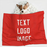 Custom Orange Red White Pet Blanket