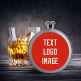 Custom Orange Red White Hip Flask