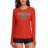 Custom Orange Red Olive Women's Long-Sleeve Shirt