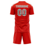 Custom Orange Red Gray Soccer Jersey