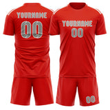 Custom Orange Red Gray Soccer Jersey