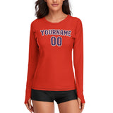 Custom Orange Red Purple Women's Long-Sleeve Shirt