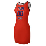 Custom Orange Red Purple Sleeveless Vest Dress