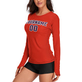 Custom Orange Red Purple Women's Long-Sleeve Shirt