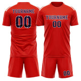 Custom Orange Red Purple Soccer Jersey