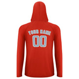 Custom Orange Red Light Blue UV-Hoodie