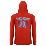 Custom Orange Red Sky Blue UV-Hoodie