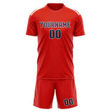 Custom Orange Red Blue Soccer Jersey