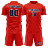 Custom Orange Red Blue Soccer Jersey