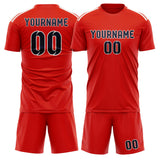 Custom Orange Red Navy Soccer Jersey