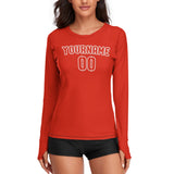 Custom Orange Red Orange Red Women's Long-Sleeve Shirt