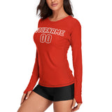 Custom Orange Red Orange Red Women's Long-Sleeve Shirt