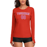 Custom Orange Red Pink Women's Long-Sleeve Shirt