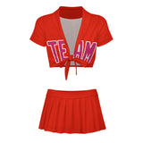 Custom Orange Red Pink Cheerleading Uniform Set