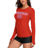 Custom Orange Red Pink Women's Long-Sleeve Shirt