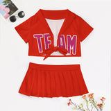 Custom Orange Red Pink Cheerleading Uniform Set