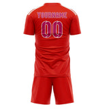 Custom Orange Red Pink Soccer Jersey