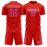 Custom Orange Red Pink Soccer Jersey