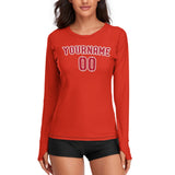 Custom Orange Red Red Women's Long-Sleeve Shirt