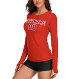 Custom Orange Red Red Women's Long-Sleeve Shirt