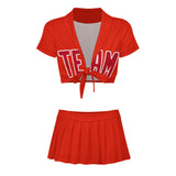 Custom Orange Red Red Cheerleading Uniform Set