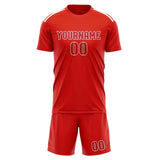 Custom Orange Red Red Soccer Jersey