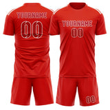 Custom Orange Red Red Soccer Jersey