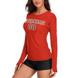Custom Orange Red Coral Red Women's Long-Sleeve Shirt