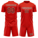 Custom Orange Red Coral Red Soccer Jersey