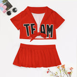 Custom Orange Red Black Cheerleading Uniform Set