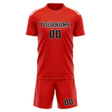 Custom Orange Red Black Soccer Jersey