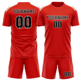 Custom Orange Red Black Soccer Jersey