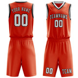 Custom Orange Red White Basketball Set