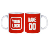 Custom Orange Red White Mug