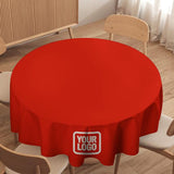 Custom Orange Red White Round Table Cloth