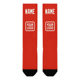 Custom Orange Red White Knee-High Sock