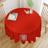 Custom Orange Red White Round Table Cloth